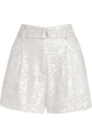 LAPOINTE Sequined High-Rise Satin Shorts