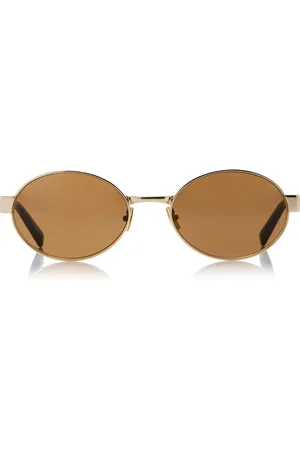 Saint Laurent Round-Frame Metal Sunglasses