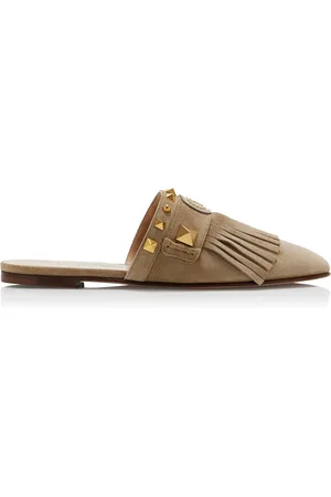 VALENTINO GARAVANI Plaster Caster Fringed-Suede Mules
