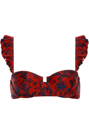 Agua by Agua Bendita Kiwi Ruffled Printed Bikini Top