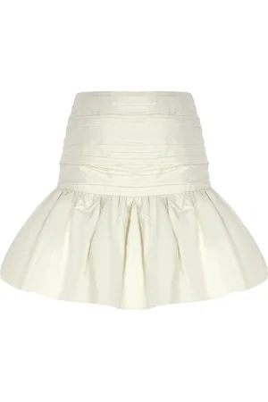 Ilkyaz Ozel Lina Ruched Silk-Taffeta Bubble Mini Skirt
