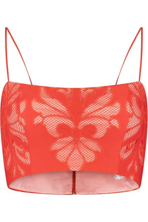 Silvia Tcherassi Trini Embroidered Cotton Crop Top