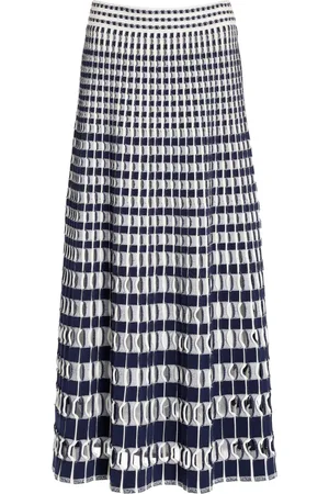 Simkhai Larken Gingham-Knit Midi Skirt