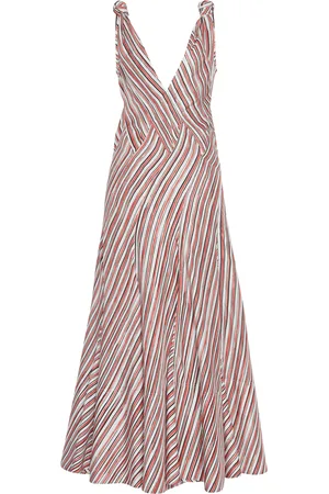Bottega Veneta Striped Habotai Silk Gown