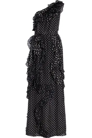 DELPHINE DELAFON Angela Ruffled Polka-Dot Silk-Blend Gown