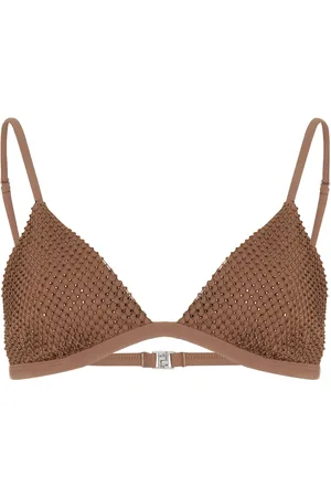 Simkhai Joelle Crystal-Embellished Bikini Top