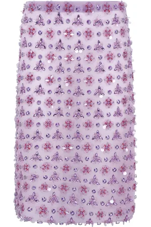 Des Phemmes Low-Rise Crystal-Embellished Organza Midi Skirt