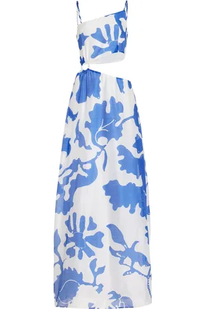 SIR Vivi Asymmetric Cotton-Silk Maxi Dress