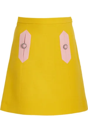 VALENTINO GARAVANI Wool-Silk Crepe Mini Skirt