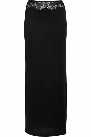 CHRISTOPHER ESBER Lace-Trimmed Jersey Midi Skirt
