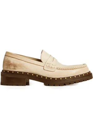 Golden Goose Jerry Rock Studded Distressed Leather Loafers