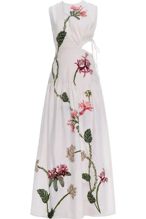 Agua by Agua Bendita Otono Cutout Linen Midi Dress