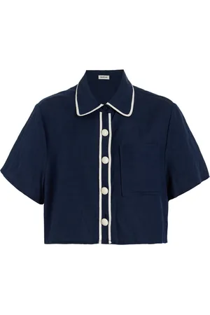 Simkhai Solange Cropped Linen-Blend Shirt