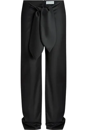 AYA MUSE Vest Tie-Detailed Wool Satin Straight-Leg Pants