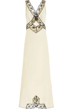 SIR Willa Lace-Trimmed Cutout Silk Maxi Dress