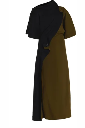 Bottega Veneta Pierced Draped Crepe Midi Dress
