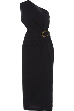 Bottega Veneta Asymmetric Crepe Jersey Midi Dress