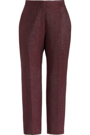 DELPOZO Glittered Twill Straight-Leg Pants