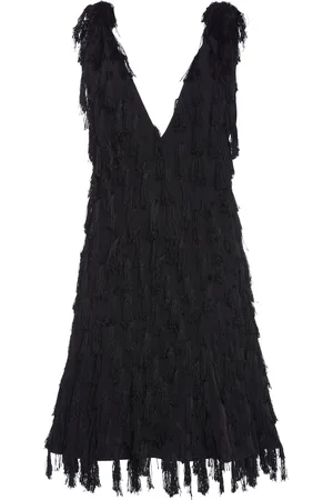 Bottega Veneta Fringed Fil Coupe Crepe Mini Dress
