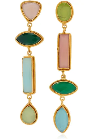 Sylvia Toledano Cascade -Stone 22K Gold-Plated Earrings