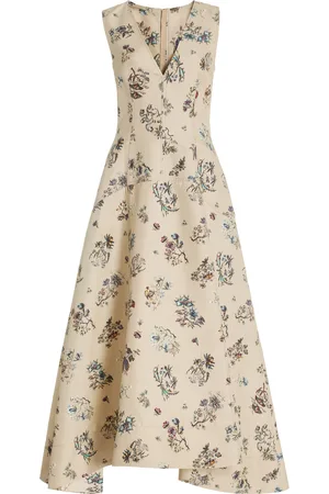 ADAM LIPPES Floral Cotton-Silk Poplin Dress