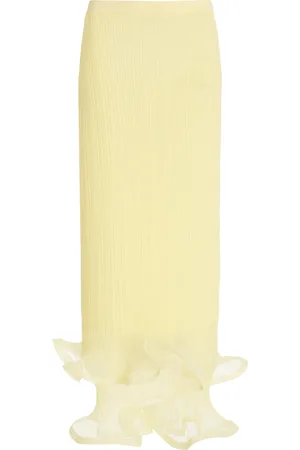 Simkhai Kelso Sheer Plissé Midi Skirt