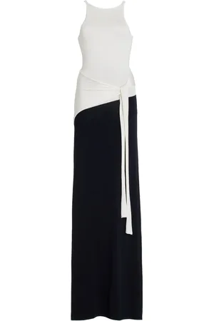 SIR Emery Two-Tone Wrap-Effect Jersey Maxi Dress