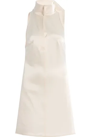 Courrèges Scarf-Neck Satin Mini Dress