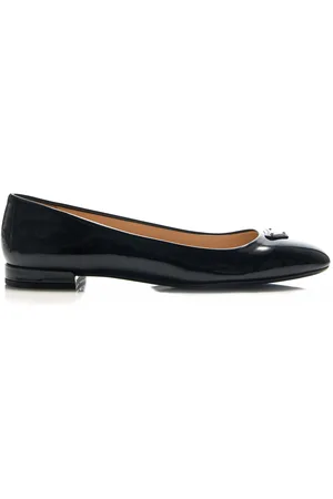 Prada Logo-Detailed Leather Ballet Flats