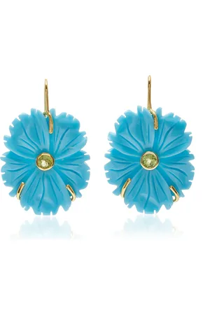 Lizzie Fortunato New Bloom Turquoise Gold-Plated Earrings