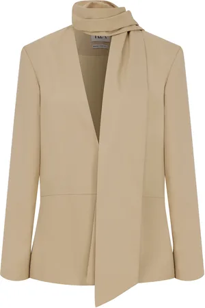 Ila Anny Scarf-Detailed Cotton Blazer