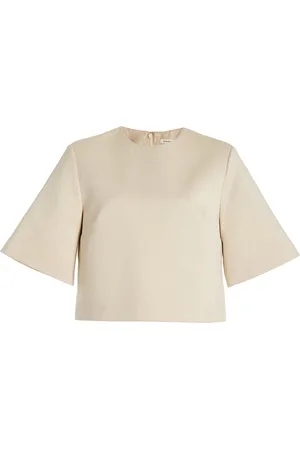 By Malene Birger Hania Boxy Cotton-Blend Cropped T-Shirt