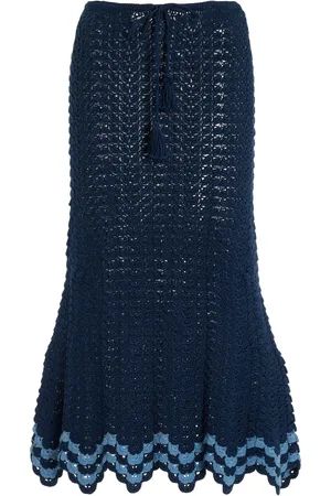 Escvdo Brisa Crocheted Cotton Midi Skirt