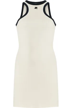 Courrèges Ribbed-Cotton Mini Tank Dress