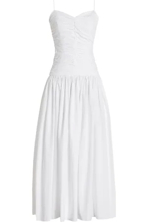 MATTEAU Gathered Drop-Waist Organic Cotton Maxi Dress