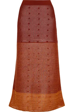 Escvdo Exclusive Ofrenda Paneled Cotton Knit Maxi Skirt