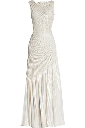 GEORGIA HARDINGE Exclusive Fossil Shirred Metallic Chiffon Maxi Dress