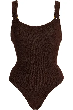 Hunza G Domino Seersucker One-Piece Swimsuit