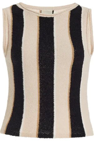 Zulu & Zephyr Striped Cotton-Blend Knit Crop Top