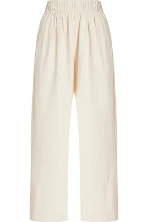 Les Tien Pleated Cotton Wide-Leg Pants