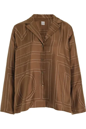Totême Monogrammed Silk PJ Top