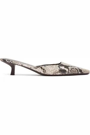 St Agni Mira Snake-Effect Embossed Leather Mules