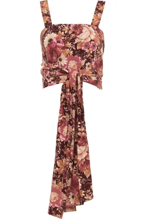 Chloé Tie-Detailed Organic Silk Crepe De Chine Crop Top