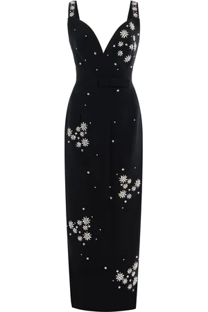 HUISHAN ZHANG Brandy Crystal-Embellished Crepe Midi Dress