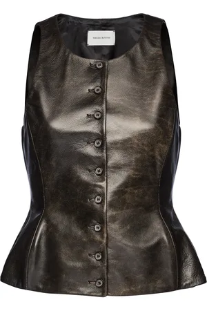 MAGDA BUTRYM Peplum Leather Vest