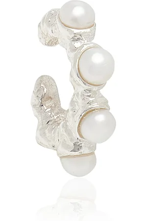 Isabella Etou Crinkle Sterling Pearl Earcuff