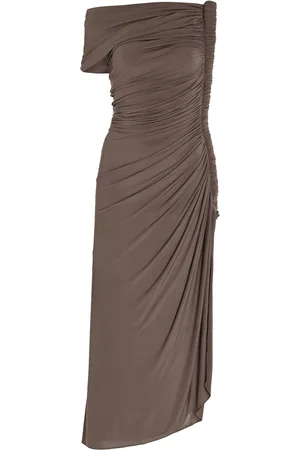 Alaïa Asym Asymmetric Stretch-Jersey Midi Dress