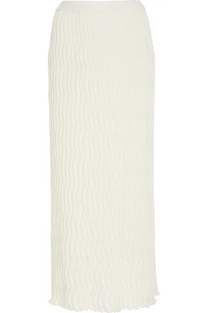 Bottega Veneta Ribbed Wool Midi Skirt