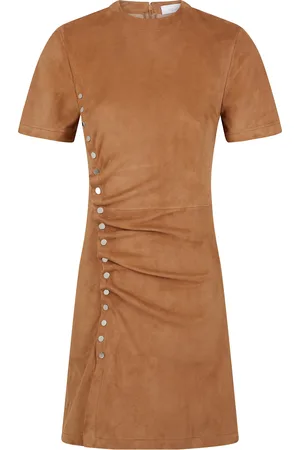 Paco rabanne Buttoned Suede Mini Dress
