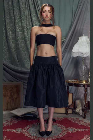 Mirror Palais Mid-Rise Taffeta Knee-Length Skirt
